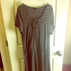 Torrid Summer Dress Striped Tie Front Shark Bite 2